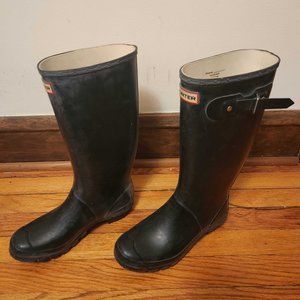 LIKE NEW Hunter Huntress Black Wellington Boots Sz US 8M / UK 6 / EU 39